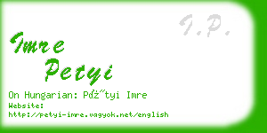 imre petyi business card